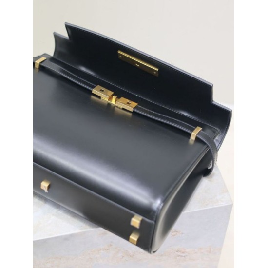 Replica di lusso Borsa a tracolla YSL Saint Laurent Manhattan Nera Imitazioni Cloni Borsa a tracolla YSL Saint Laurent Manhattan Nera firmate