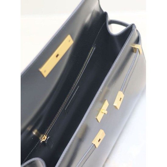 Replica di lusso Borsa a tracolla YSL Saint Laurent Manhattan Nera Imitazioni Cloni Borsa a tracolla YSL Saint Laurent Manhattan Nera firmate