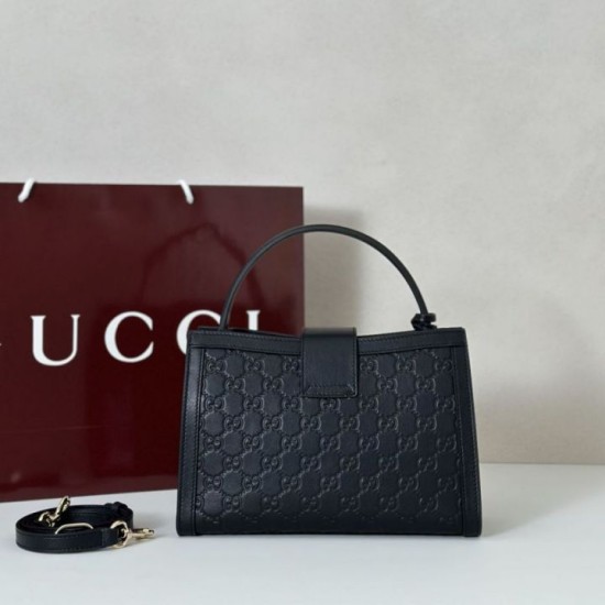 Replica di lusso Borse Gucci Padlock Small con manico superiore 838991 Nero Imitazioni Cloni Borse Replica Gucci Padlock Small con manico superiore 838991 Nero firmate