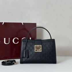 Borse Gucci Padlock Small con manico superiore 838991 Nero