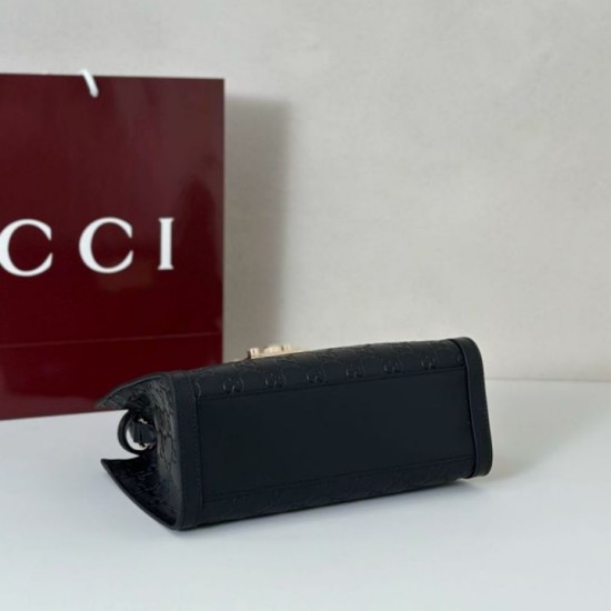 Replica di lusso Borse Gucci Padlock Small con manico superiore 838991 Nero Imitazioni Cloni Borse Replica Gucci Padlock Small con manico superiore 838991 Nero firmate