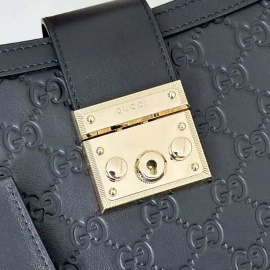 Replica di lusso Borse Gucci Padlock Small con manico superiore 838991 Nero Imitazioni Cloni Borse Replica Gucci Padlock Small con manico superiore 838991 Nero firmate