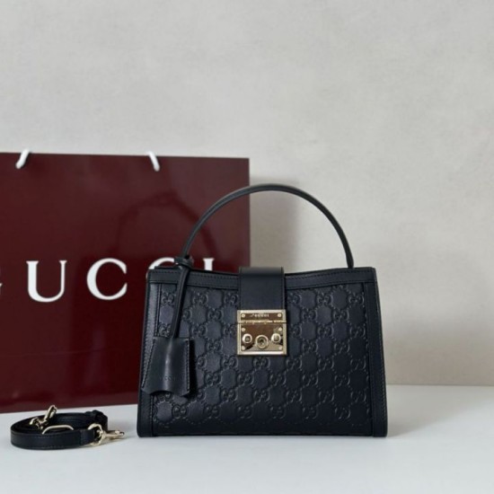 Replica di lusso Borse Gucci Padlock Small con manico superiore 838991 Nero Imitazioni Cloni Borse Replica Gucci Padlock Small con manico superiore 838991 Nero firmate