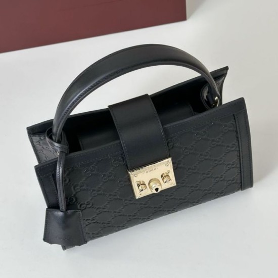 Replica di lusso Borse Gucci Padlock Small con manico superiore 838991 Nero Imitazioni Cloni Borse Replica Gucci Padlock Small con manico superiore 838991 Nero firmate