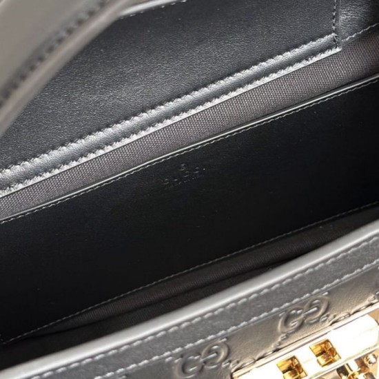 Replica di lusso Borse Gucci Padlock Small con manico superiore 838991 Nero Imitazioni Cloni Borse Replica Gucci Padlock Small con manico superiore 838991 Nero firmate