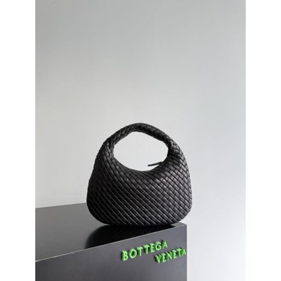 Replica di lusso Borsa Hobo Veneta piccola/media di Bottega Veneta Nero Imitazioni Cloni Borsa Hobo Veneta piccola/media di Bottega Veneta Nero firmate