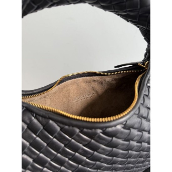Replica di lusso Borsa Hobo Veneta piccola/media di Bottega Veneta Nero Imitazioni Cloni Borsa Hobo Veneta piccola/media di Bottega Veneta Nero firmate