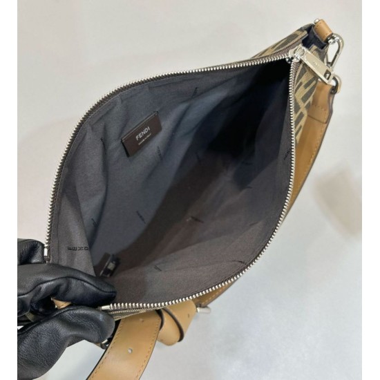 Replica di lusso Borse a tracolla Hobo Fendi Fendigraphy Caffè Imitazioni Cloni Borse Replica a tracolla Hobo Fendi Fendigraphy Caffè firmate