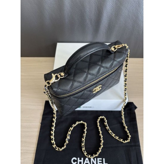 Replica di lusso Borse Imitazioni Chanel Classic Vanity con catena A96186 Nero Imitazioni Cloni Borse Imitazioni Chanel Classic Vanity con catena A96186 Nero firmate