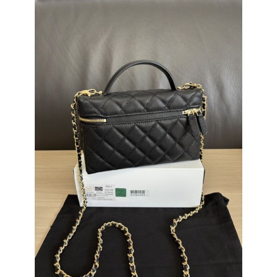 Replica di lusso Borse Imitazioni Chanel Classic Vanity con catena A96186 Nero Imitazioni Cloni Borse Imitazioni Chanel Classic Vanity con catena A96186 Nero firmate