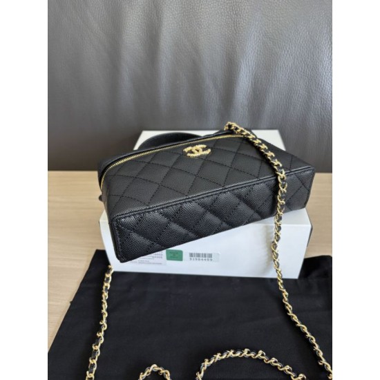 Replica di lusso Borse Imitazioni Chanel Classic Vanity con catena A96186 Nero Imitazioni Cloni Borse Imitazioni Chanel Classic Vanity con catena A96186 Nero firmate