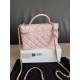 Replica di lusso Borsa Chanel Classic Vanity con catena A96186 Rosa Imitazioni Cloni Borsa Chanel Classic Vanity con catena A96186 Rosa firmate