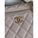 Replica di lusso Borsa Chanel Classic Vanity con catena A96186 Rosa Imitazioni Cloni Borsa Chanel Classic Vanity con catena A96186 Rosa firmate