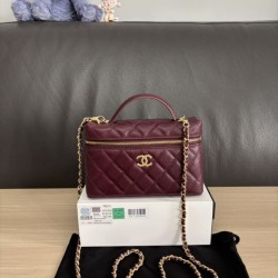 Replica Perfetta Borsa Chanel Classic Vanity con catena A96186 Borgogna firmate
