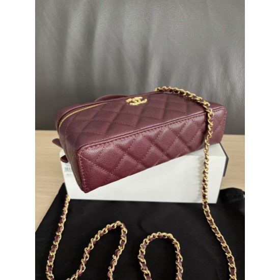Replica di lusso Borsa Chanel Classic Vanity con catena A96186 Borgogna Imitazioni Replica Perfetta Borsa Chanel Classic Vanity con catena A96186 Borgogna firmate