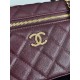 Replica di lusso Borsa Chanel Classic Vanity con catena A96186 Borgogna Imitazioni Replica Perfetta Borsa Chanel Classic Vanity con catena A96186 Borgogna firmate