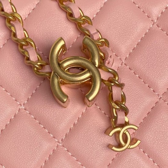 Replica di lusso Beauty case piccolo Chanel con tracolla a catena Ap3940 Rosa Imitazioni Cloni Beauty case piccolo Chanel con tracolla a catena Ap3940 Rosa firmate