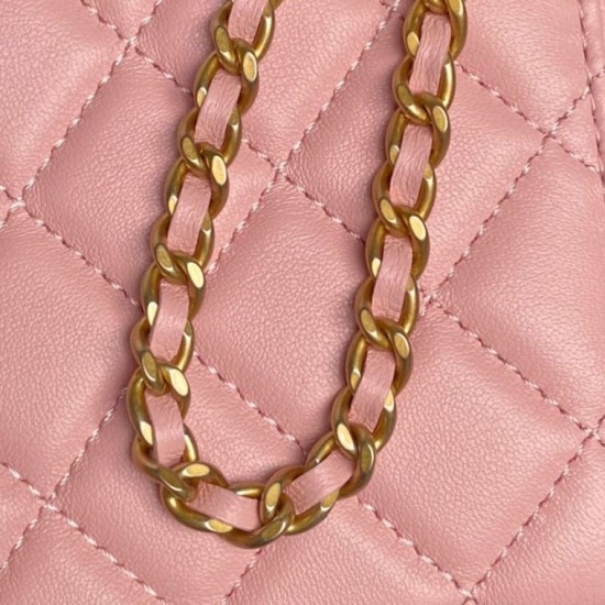 Replica di lusso Beauty case piccolo Chanel con tracolla a catena Ap3940 Rosa Imitazioni Cloni Beauty case piccolo Chanel con tracolla a catena Ap3940 Rosa firmate