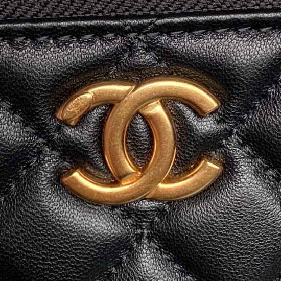 Replica di lusso Beauty case piccolo Chanel con tracolla a catena Ap3940 Nero Imitazioni Cloni Beauty case piccolo Chanel con tracolla a catena Ap3940 Nero firmate