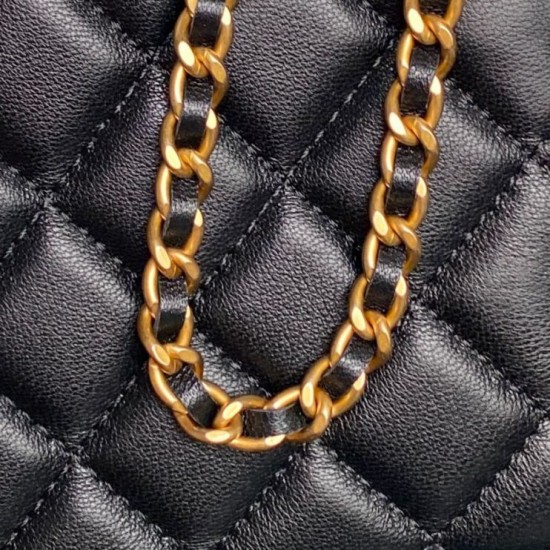 Replica di lusso Beauty case piccolo Chanel con tracolla a catena Ap3940 Nero Imitazioni Cloni Beauty case piccolo Chanel con tracolla a catena Ap3940 Nero firmate