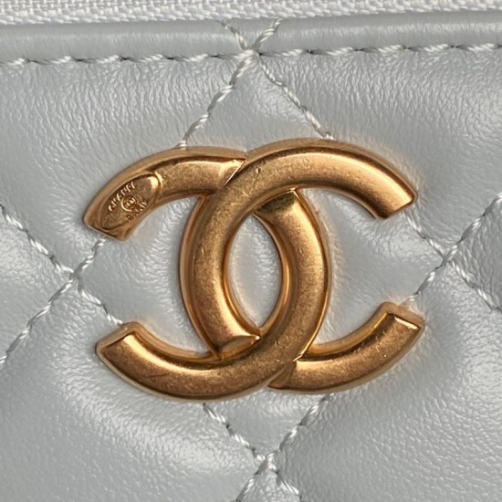 Replica di lusso Beauty case piccolo Chanel con tracolla a catena Ap3940 Blu Imitazioni Cloni Beauty case piccolo Chanel con tracolla a catena Ap3940 Blu firmate