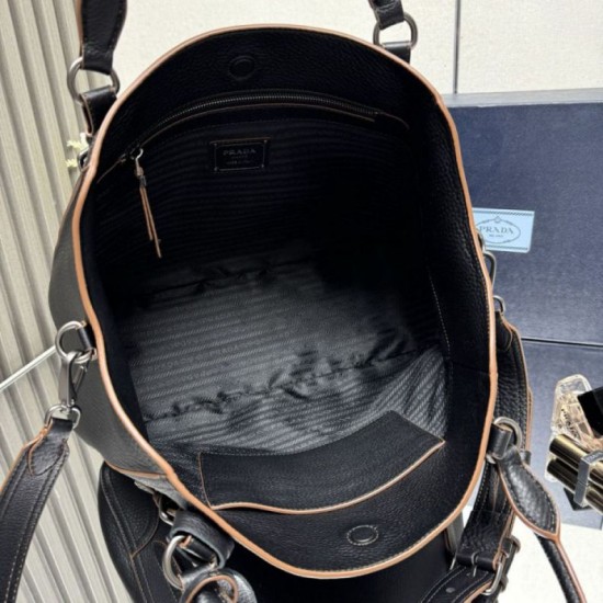 Replica di lusso Borse Firmate tote grande Prada 1BG602 Nero Imitazioni Cloni Borse Firmate Replica tote grande Prada 1BG602 Nero firmate