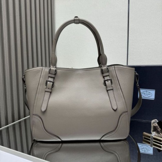 Replica di lusso Borsa tote grande Prada 1BG602 Grigia Imitazioni Cloni Borsa tote grande Prada 1BG602 Grigia firmate