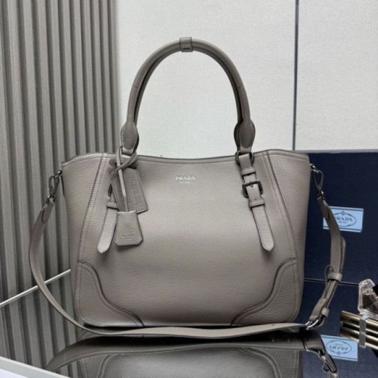 Replica di lusso Borsa tote grande Prada 1BG602 Grigia Imitazioni Cloni Borsa tote grande Prada 1BG602 Grigia firmate