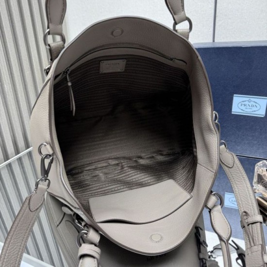 Replica di lusso Borsa tote grande Prada 1BG602 Grigia Imitazioni Cloni Borsa tote grande Prada 1BG602 Grigia firmate