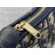 Replica di lusso Pochette Dior Oblique Bow con catena Blu Imitazioni Cloni Pochette Dior Oblique Bow con catena Blu firmate
