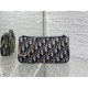 Replica di lusso Pochette Dior Oblique Bow con catena Blu Imitazioni Cloni Pochette Dior Oblique Bow con catena Blu firmate