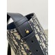 Replica di lusso Borsa a secchiello piccola Diorstar Dior jacquard obliquo blu Imitazioni Cloni Borsa a secchiello piccola Diorstar Dior jacquard obliquo blu firmate
