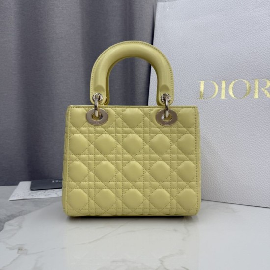 Replica di lusso Borsa Dior Lady Dior Piccolo Cannage Gialla Imitazioni Cloni Borsa Dior Lady Dior Piccolo Cannage Gialla firmate