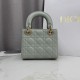 Replica di lusso Borsa Dior Lady Dior Mini Cannage Verde Imitazioni Cloni Borsa Dior Lady Dior Mini Cannage Verde firmate