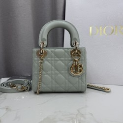 Borsa Dior Lady Dior Mini Cannage Verde