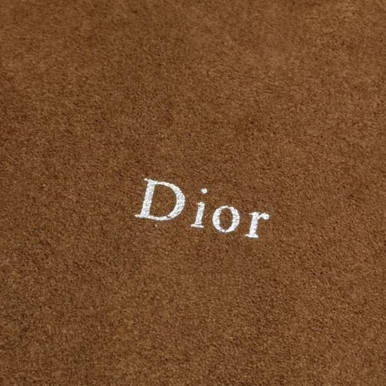 Replica di lusso Borsa a tracolla Media Dior Diorly pelle scamosciata Marrone Imitazioni Cloni Borsa a tracolla Media Dior Diorly pelle scamosciata Marrone firmate