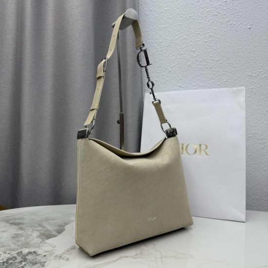 Replica di lusso Borsa a tracolla Media Dior Diorly pelle scamosciata Albicocca Imitazioni Cloni Borsa a tracolla Media Dior Diorly pelle scamosciata Albicocca firmate
