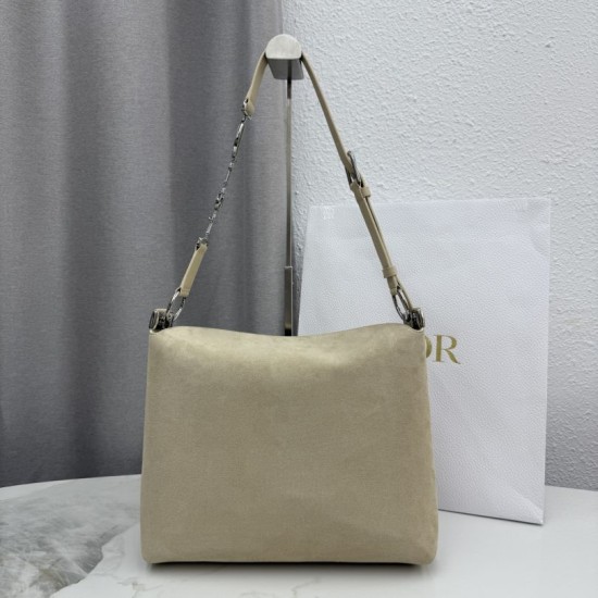 Replica di lusso Borsa a tracolla Media Dior Diorly pelle scamosciata Albicocca Imitazioni Cloni Borsa a tracolla Media Dior Diorly pelle scamosciata Albicocca firmate