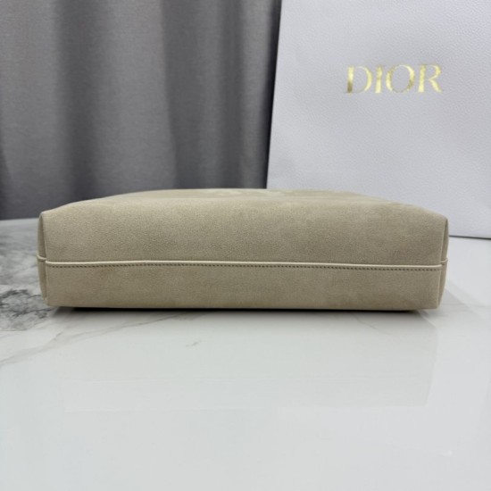 Replica di lusso Borsa a tracolla Media Dior Diorly pelle scamosciata Albicocca Imitazioni Cloni Borsa a tracolla Media Dior Diorly pelle scamosciata Albicocca firmate