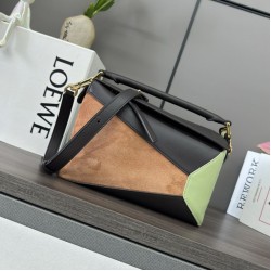 Piccola Loewe Puzzle Edge in pelle/camoscio multicolore