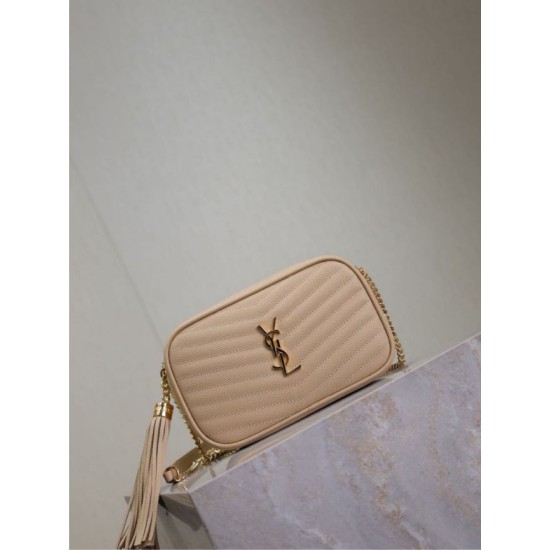Replica di lusso Borse Imitazioni a tracolla Trapuntato Lou Mini YSL Saint Laurent Albicocca Imitazioni Cloni Borse Imitazioni a tracolla Trapuntato Lou Mini YSL Saint Laurent Albicocca firmate