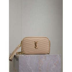Borse a tracolla Trapuntato Lou Mini YSL Saint Laurent Albicocca