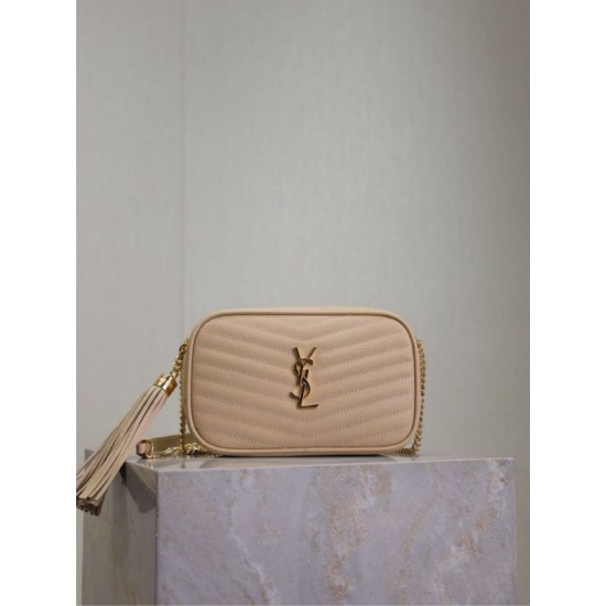 Replica di lusso Borse Imitazioni a tracolla Trapuntato Lou Mini YSL Saint Laurent Albicocca Imitazioni Cloni Borse Imitazioni a tracolla Trapuntato Lou Mini YSL Saint Laurent Albicocca firmate