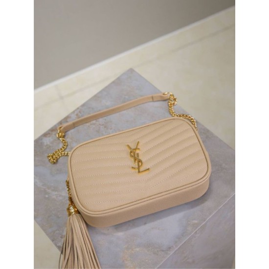Replica di lusso Borse Imitazioni a tracolla Trapuntato Lou Mini YSL Saint Laurent Albicocca Imitazioni Cloni Borse Imitazioni a tracolla Trapuntato Lou Mini YSL Saint Laurent Albicocca firmate
