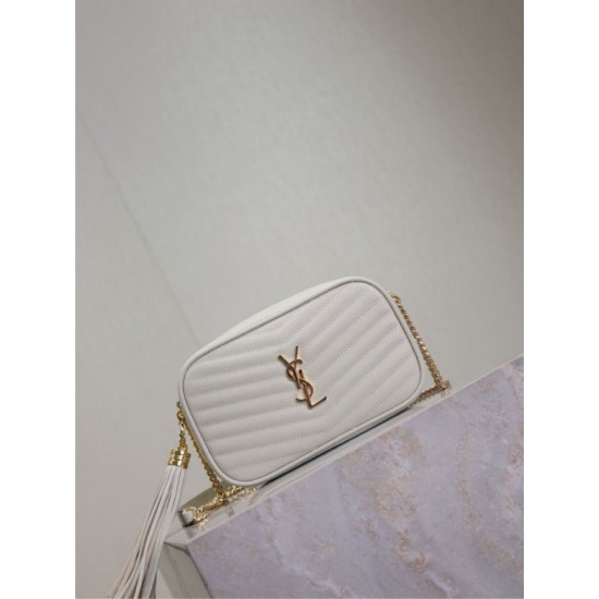 Replica di lusso Borse Firmate a tracolla Trapuntato Lou Mini YSL Saint Laurent Bianco Imitazioni Cloni Borse Firmate Replica a tracolla Trapuntato Lou Mini YSL Saint Laurent Bianco firmate