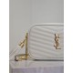 Replica di lusso Borse Firmate a tracolla Trapuntato Lou Mini YSL Saint Laurent Bianco Imitazioni Cloni Borse Firmate Replica a tracolla Trapuntato Lou Mini YSL Saint Laurent Bianco firmate