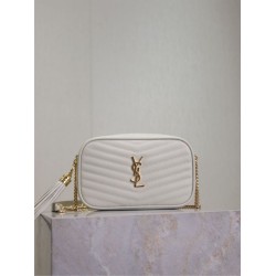 Borse a tracolla Trapuntato Lou Mini YSL Saint Laurent Bianco