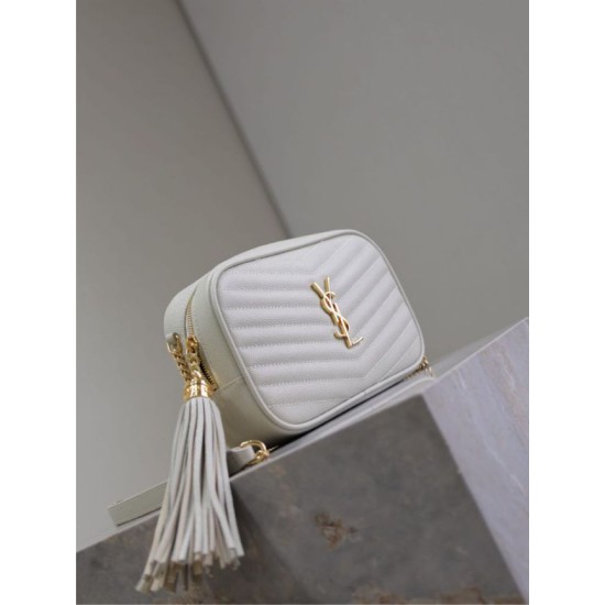 Replica di lusso Borse Firmate a tracolla Trapuntato Lou Mini YSL Saint Laurent Bianco Imitazioni Cloni Borse Firmate Replica a tracolla Trapuntato Lou Mini YSL Saint Laurent Bianco firmate