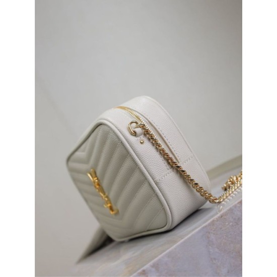 Replica di lusso Borse Firmate a tracolla Trapuntato Lou Mini YSL Saint Laurent Bianco Imitazioni Cloni Borse Firmate Replica a tracolla Trapuntato Lou Mini YSL Saint Laurent Bianco firmate