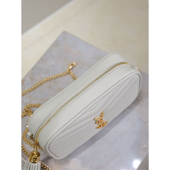 Replica di lusso Borse Firmate a tracolla Trapuntato Lou Mini YSL Saint Laurent Bianco Imitazioni Cloni Borse Firmate Replica a tracolla Trapuntato Lou Mini YSL Saint Laurent Bianco firmate